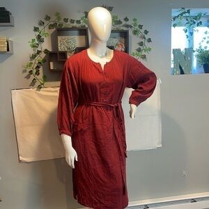 Universal Thread Maroon‎ gauzy Balloon Sleeves Midi Dress M